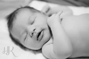 Close-up image of our newborn daughter, born using Bradley Method birth techniques