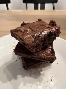 einkorn brownies stacked
