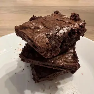 einkorn brownies stacked