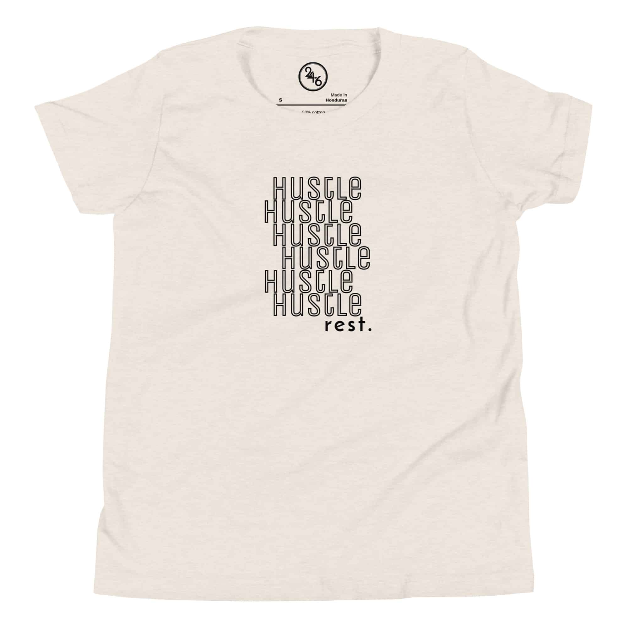 Hustle (6x) rest Youth Short Sleeve T-Shirt - Image 8