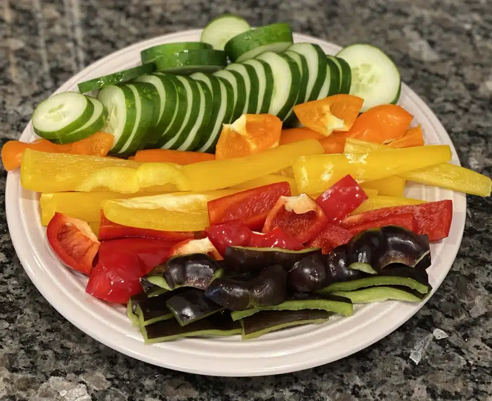 colorful assortment of veggies on a plate